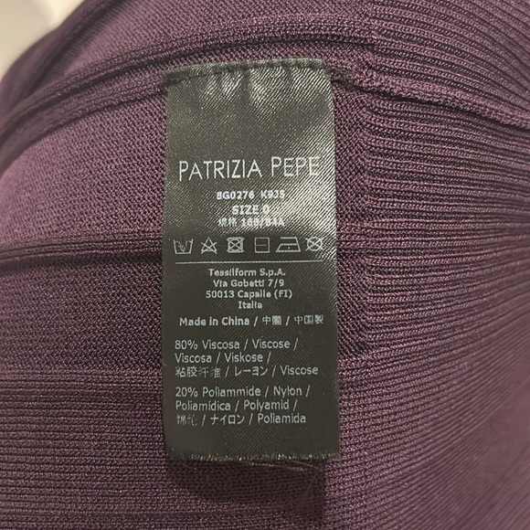 Patrizia Pepe Knit Pencil Skirt Plum w Side Slit Size 0 Bodycon Midi - Picture 5 of 5